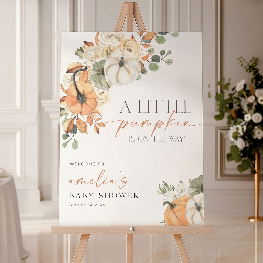 Watercolor Fall Baby Shower Welcome Sign