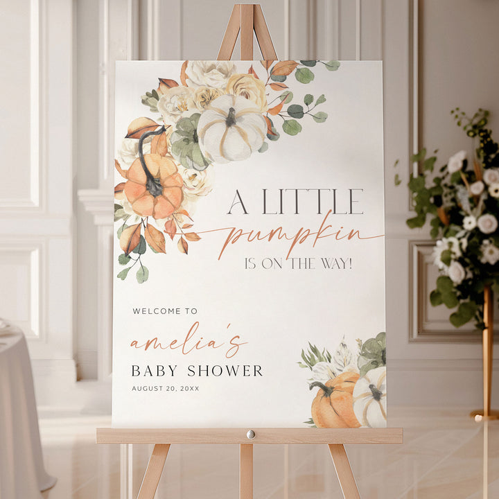 Watercolor Fall Baby Shower Welcome Sign