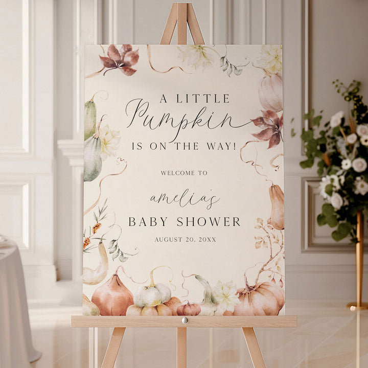 Whimsical Fall Baby Shower Welcome Sign