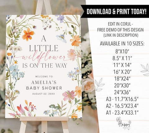 Little Wildflower On The Way Welcome Sign