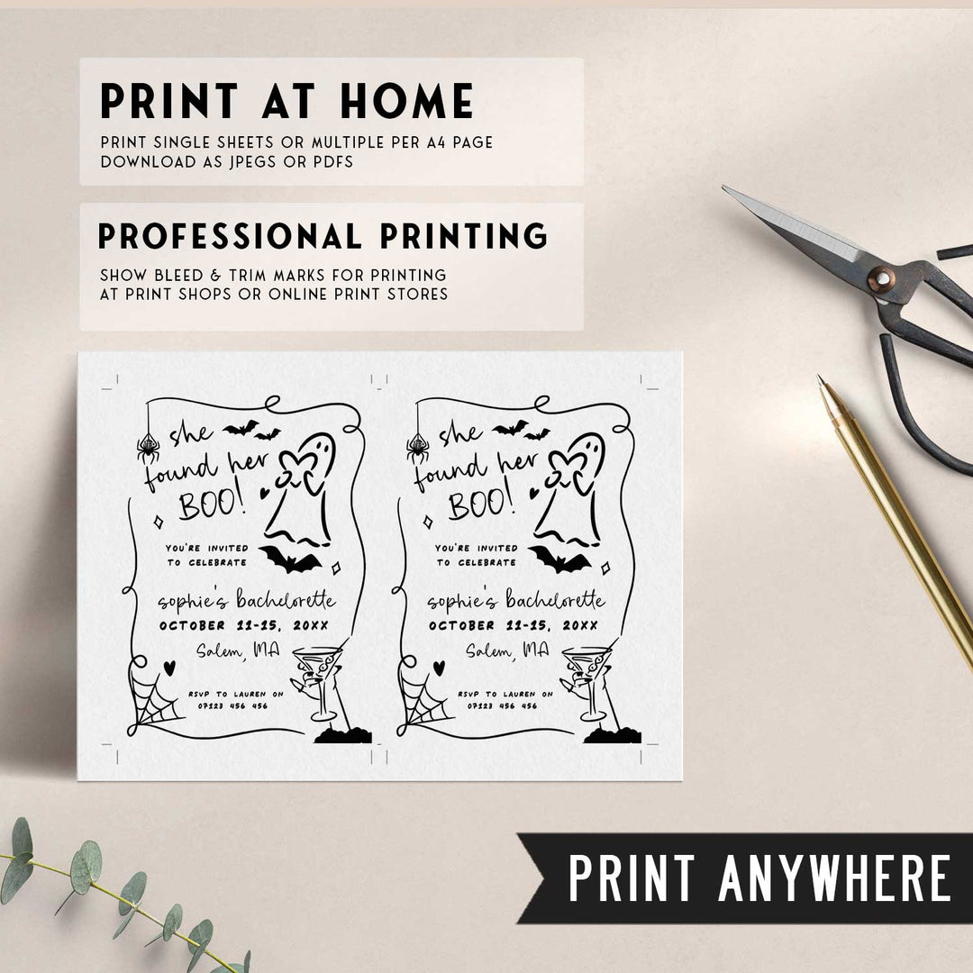 She Found Her Boo Bachelorette Invitation