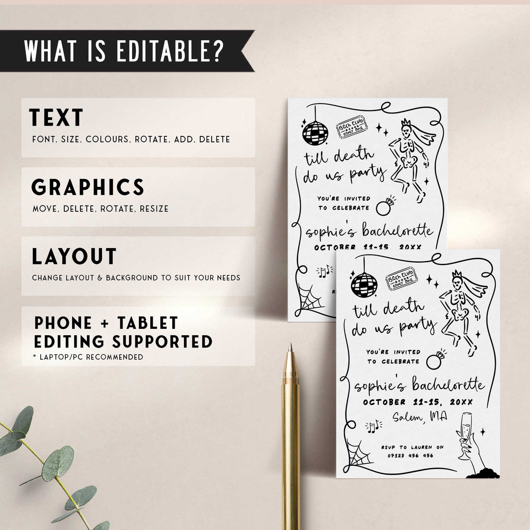 Till Death Us Do Party Bachelorette Invitation