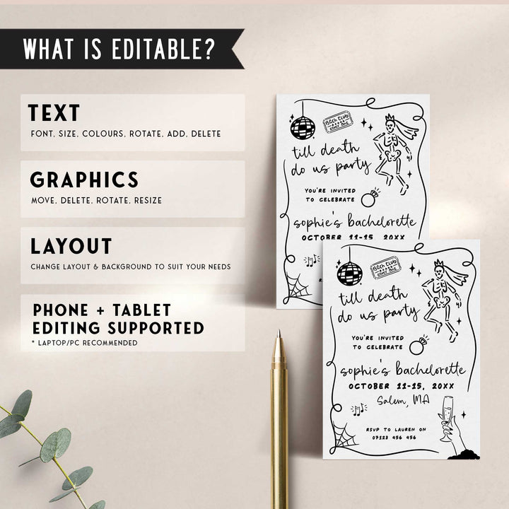 Till Death Us Do Party Bachelorette Invitation