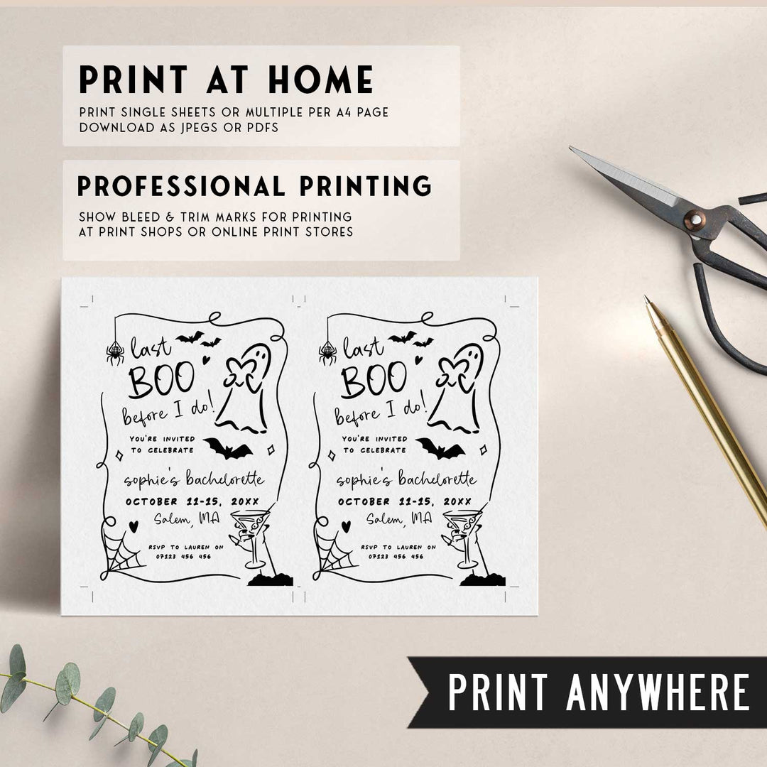 Last Boo Before I Do Bachelorette Invitation