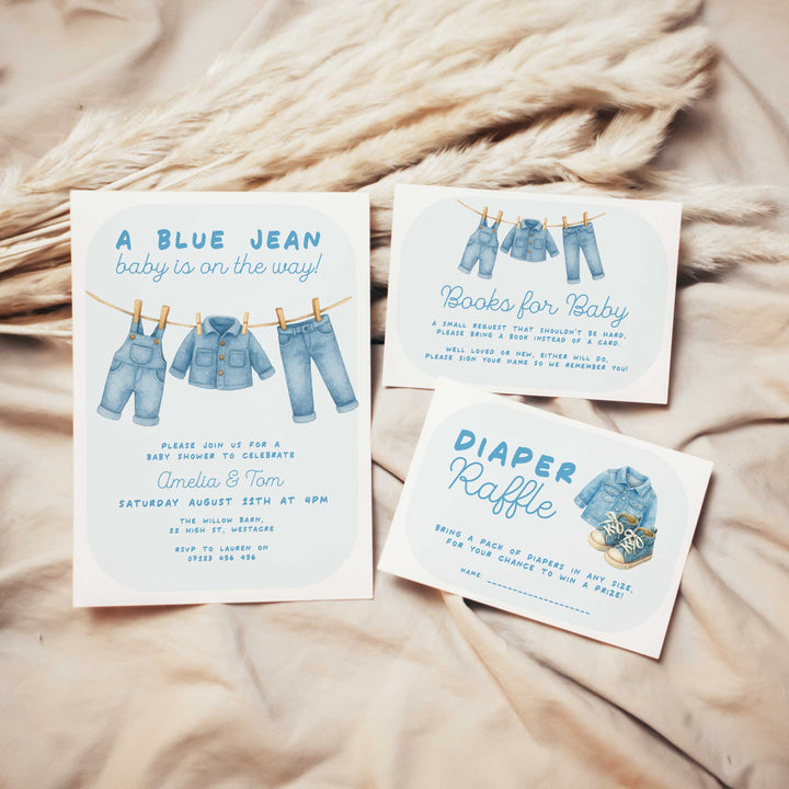 Blue Jeans Baby Bubble Invitation