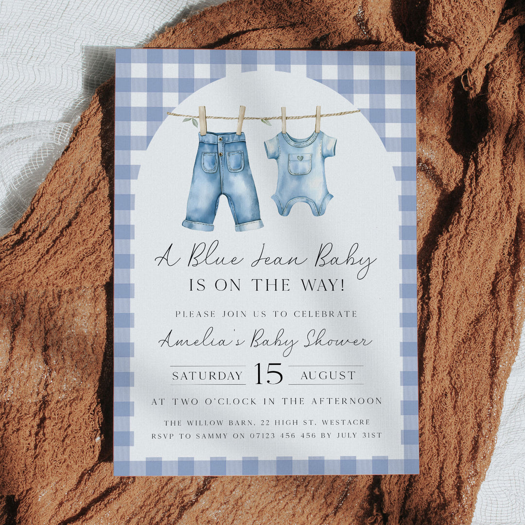 Blue Jeans Baby Arch Invitation