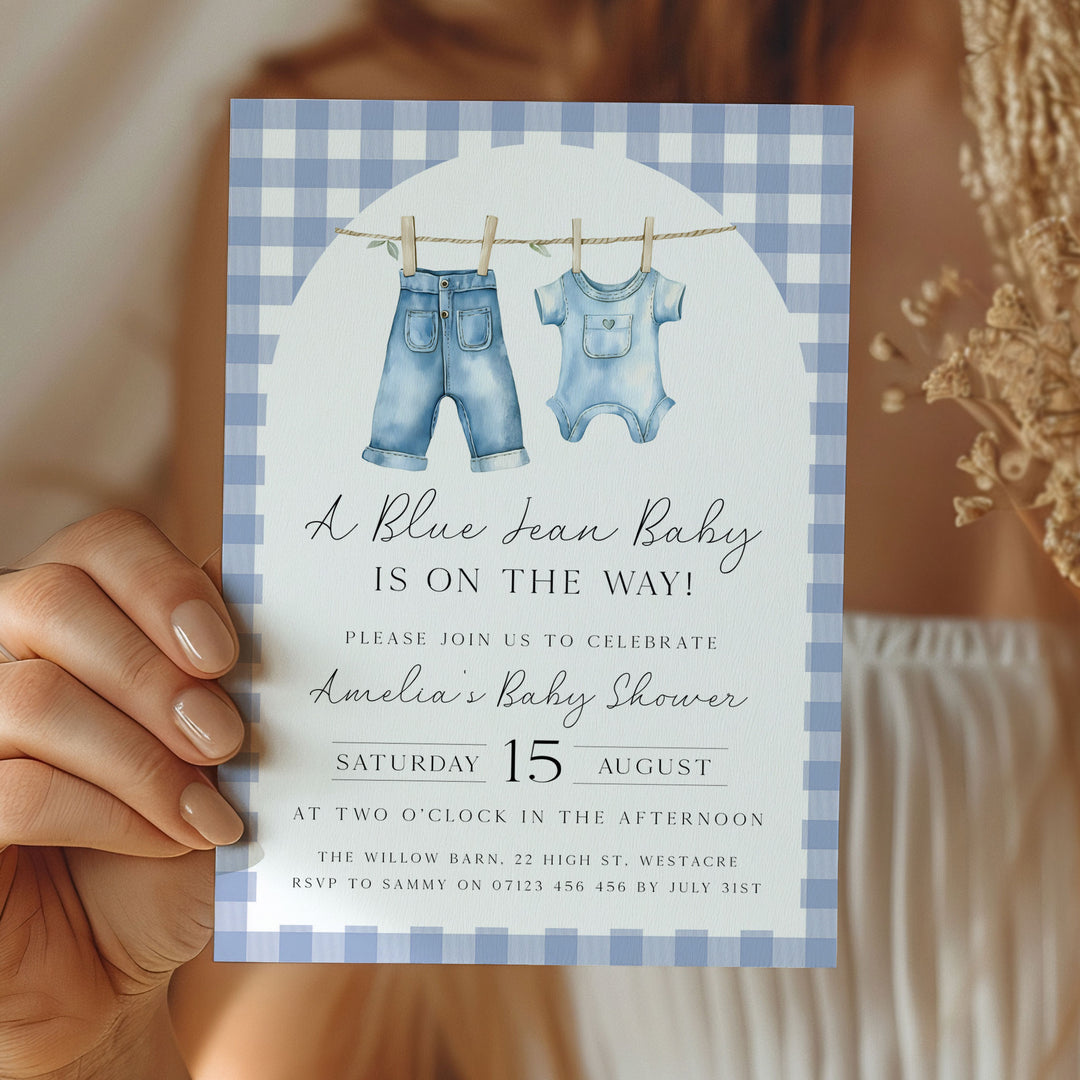 Blue Jeans Baby Arch Invitation