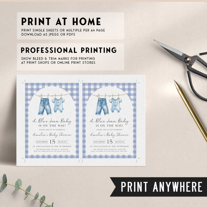 Blue Jeans Baby Arch Invitation