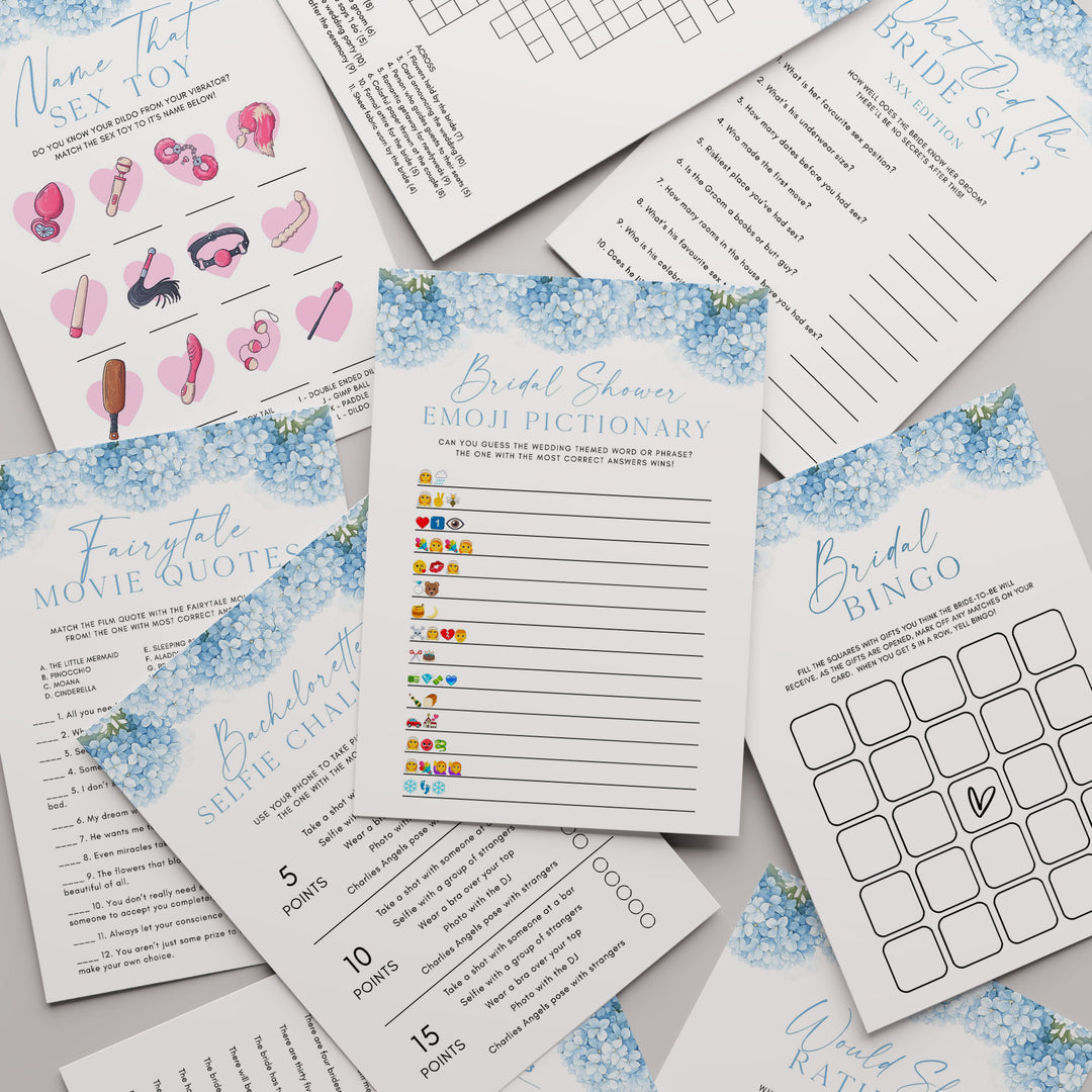 100 Floral Hydrangea Bridal Shower Games