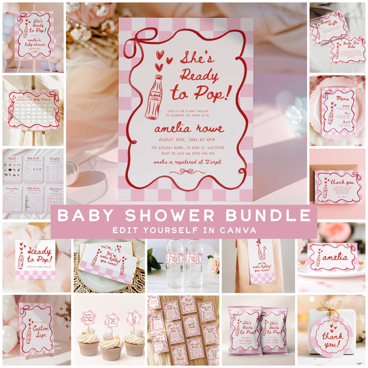 Pink Soda Ready To Pop Baby Shower Bundle