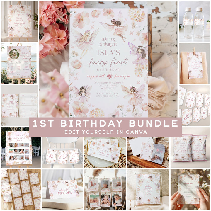 Fairy First Birthday Party Bundle