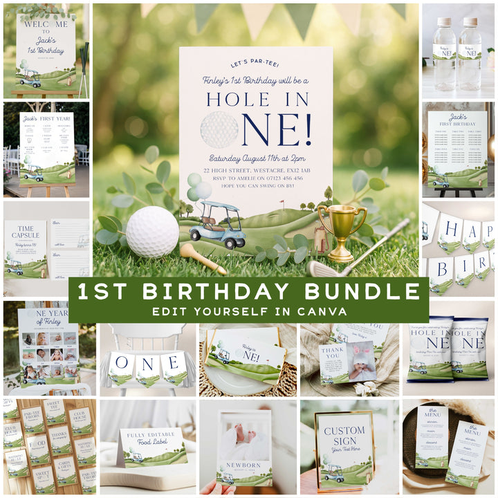 Hole In One Golf Birthday Party Bundle
