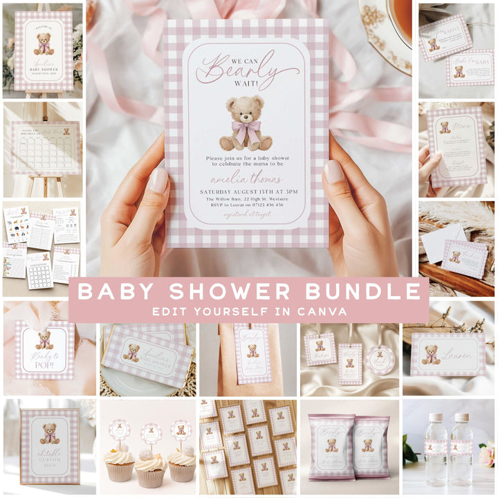 Pink Bearly Wait Baby Shower Bundle