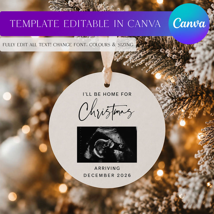Circle Christmas Digital Pregnancy Announcement