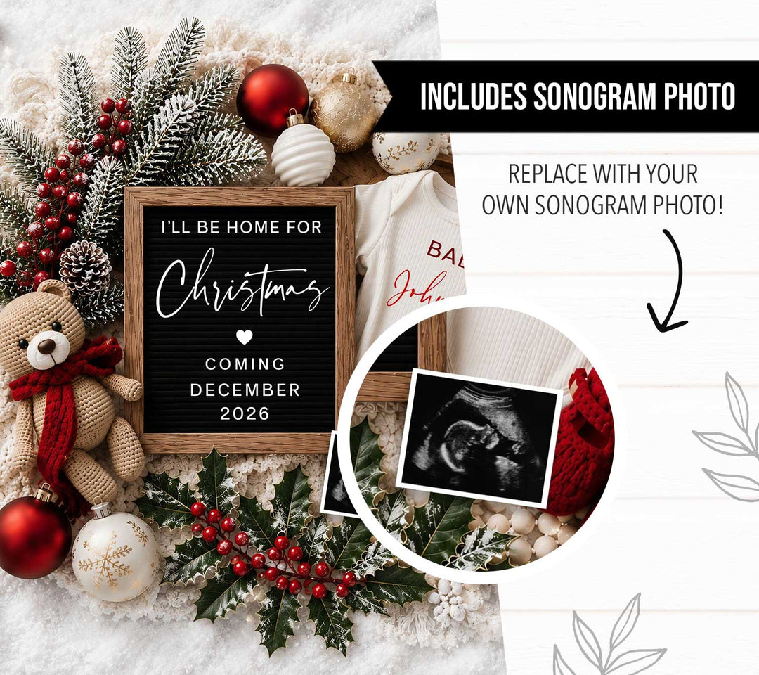 Snowy Christmas Pregnancy Announcement