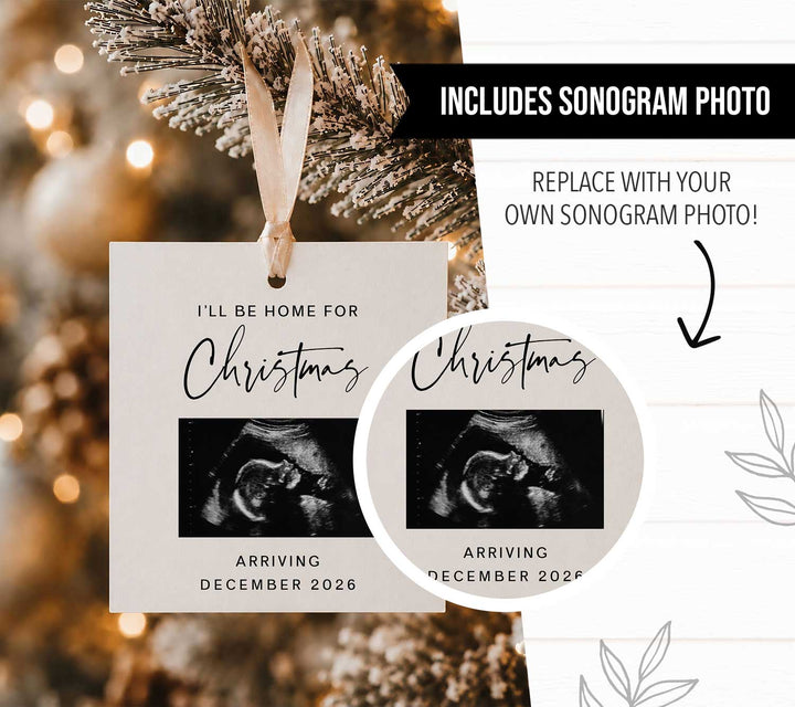 Square Christmas Digital Pregnancy Announcement