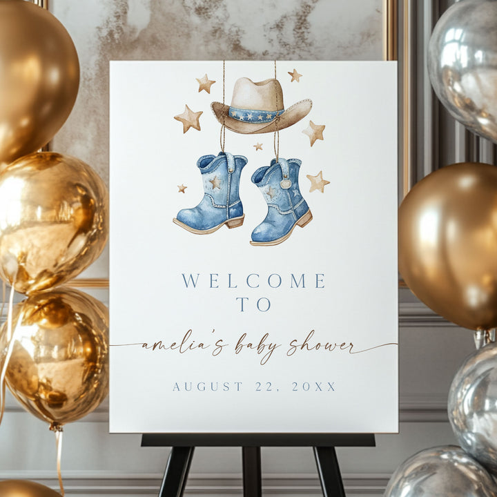 Cowboy Boots Baby Shower Welcome Sign