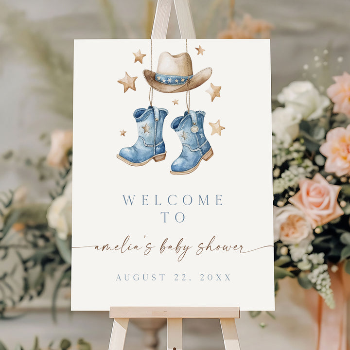 Cowboy Boots Baby Shower Welcome Sign