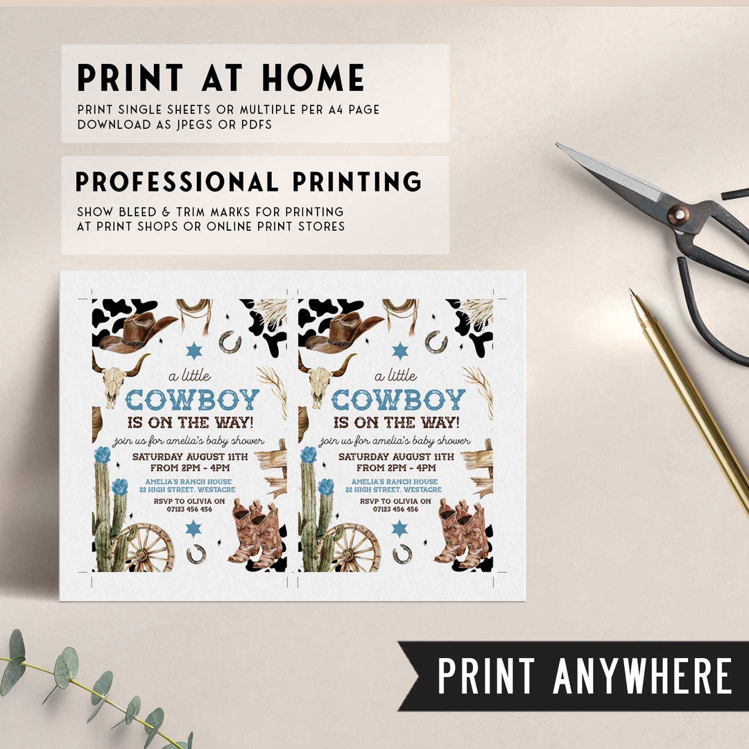 Rodeo Cowboy Baby Shower Invitation