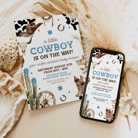 Rodeo Cowboy Baby Shower Invitation