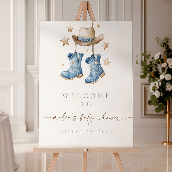 Cowboy Boots Baby Shower Welcome Sign