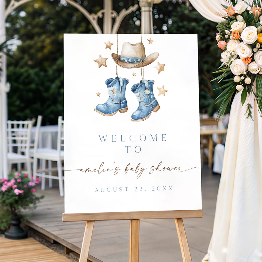 Cowboy Boots Baby Shower Welcome Sign