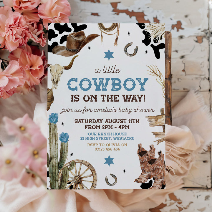 Rodeo Cowboy Baby Shower Invitation