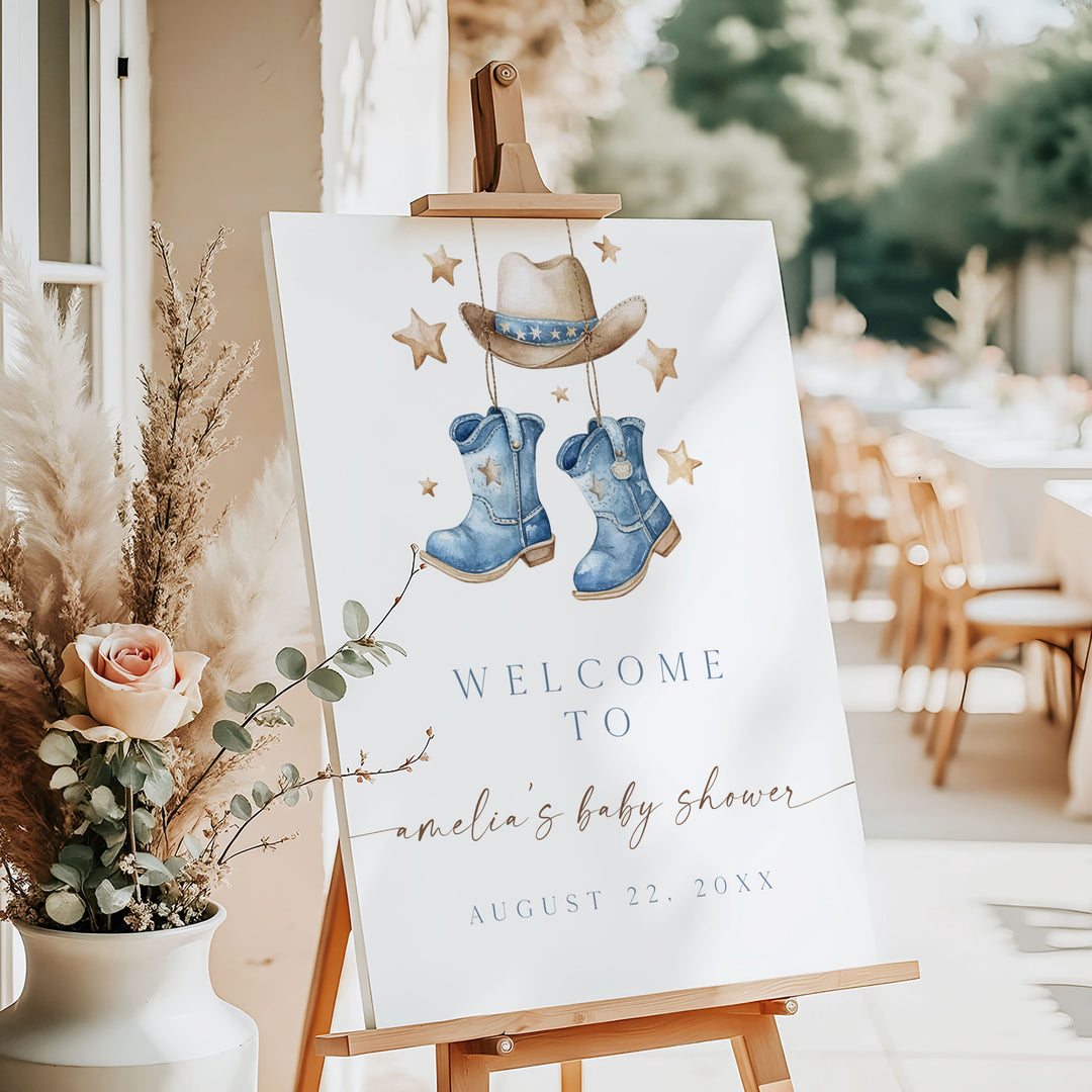 Cowboy Boots Baby Shower Welcome Sign