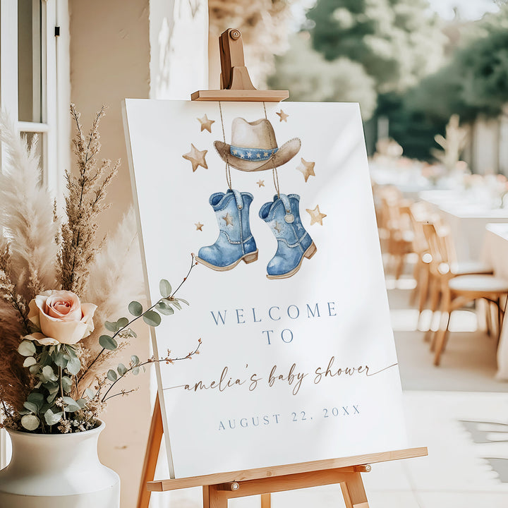 Cowboy Boots Baby Shower Welcome Sign