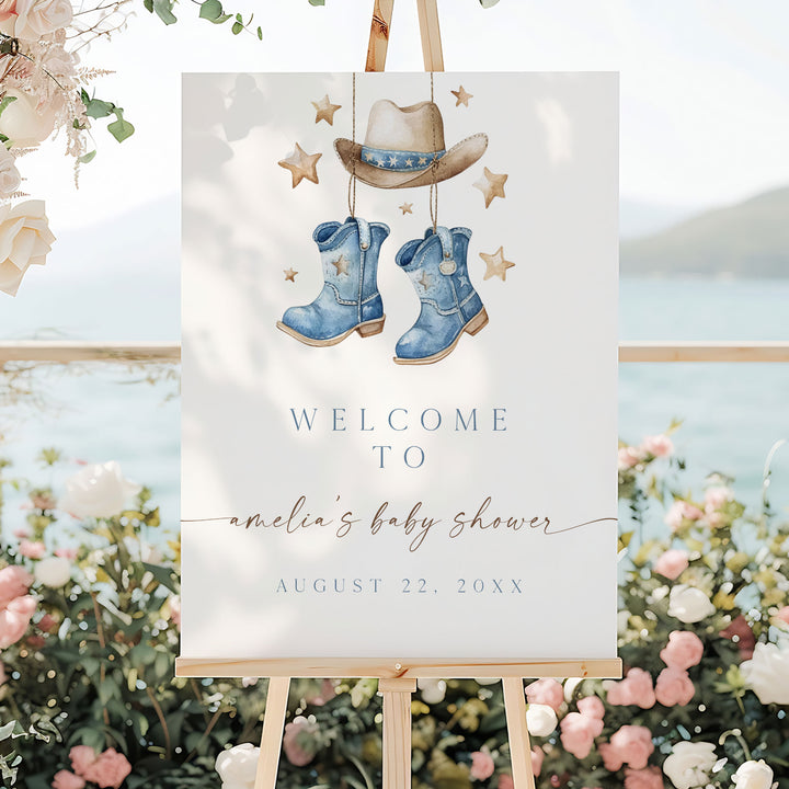 Cowboy Boots Baby Shower Welcome Sign