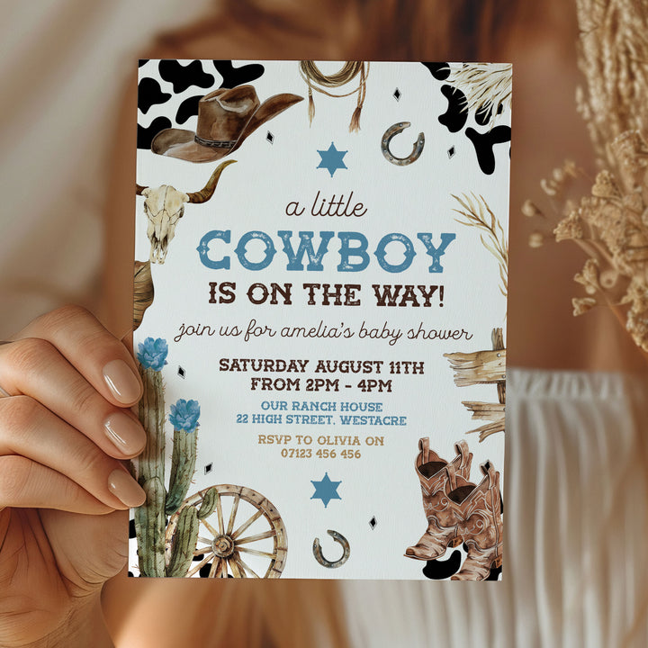 Rodeo Cowboy Baby Shower Invitation
