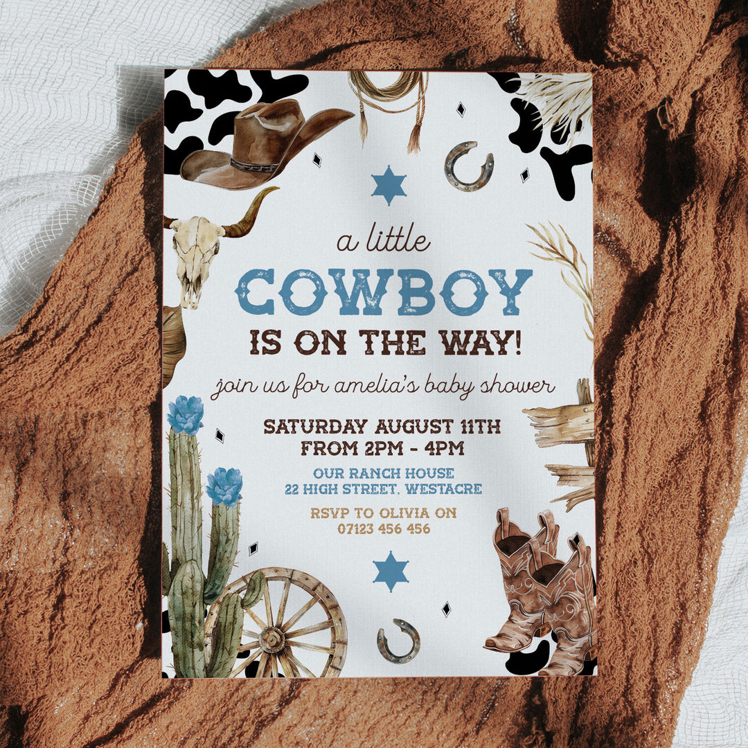 Rodeo Cowboy Baby Shower Invitation