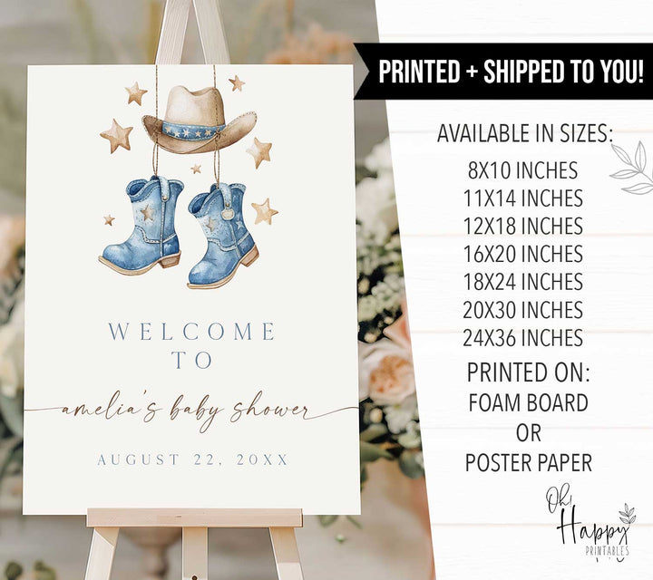 Cowboy Boots Baby Shower Welcome Sign
