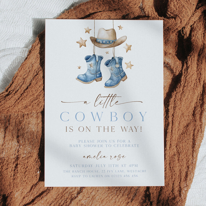 Cowboy Boots Baby Shower Invitation
