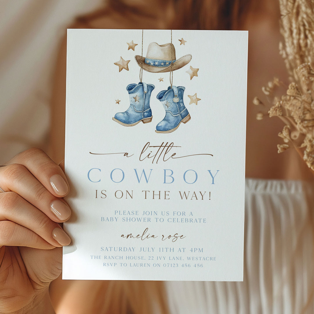 Cowboy Boots Baby Shower Invitation