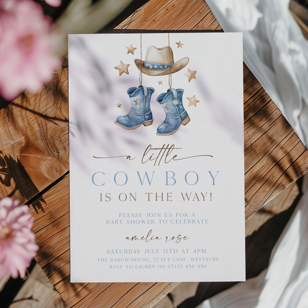 Cowboy Boots Baby Shower Invitation