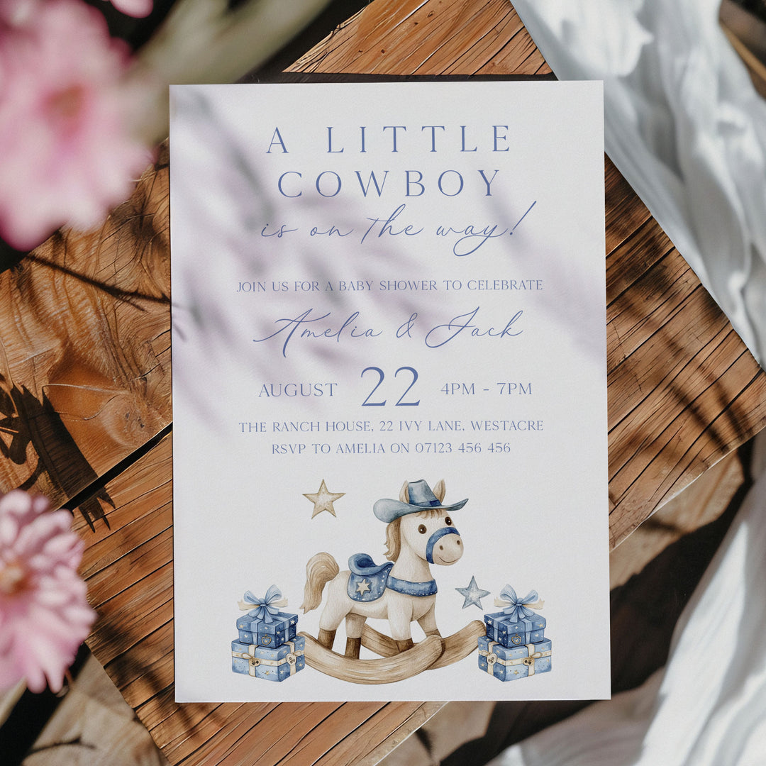 Cowboy Horse Baby Shower Invitation
