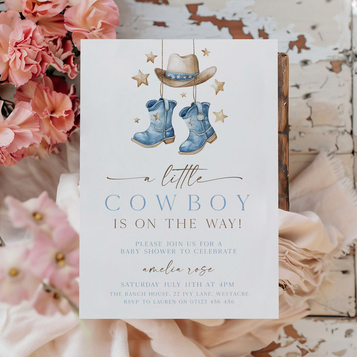 Cowboy Boots Baby Shower Invitation