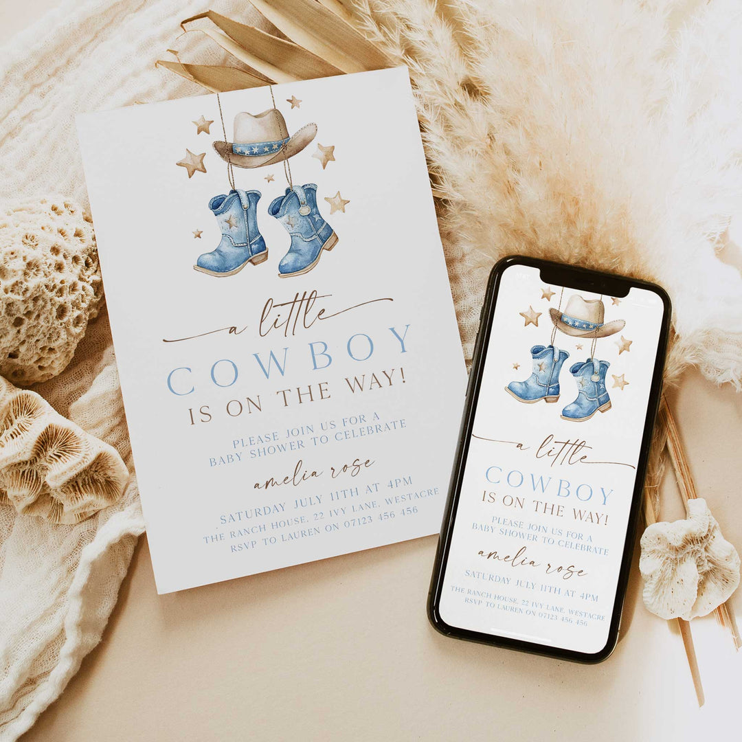 Cowboy Boots Baby Shower Invitation