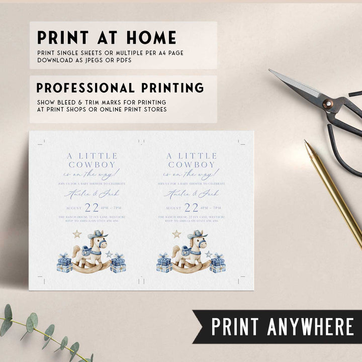 Cowboy Horse Baby Shower Invitation