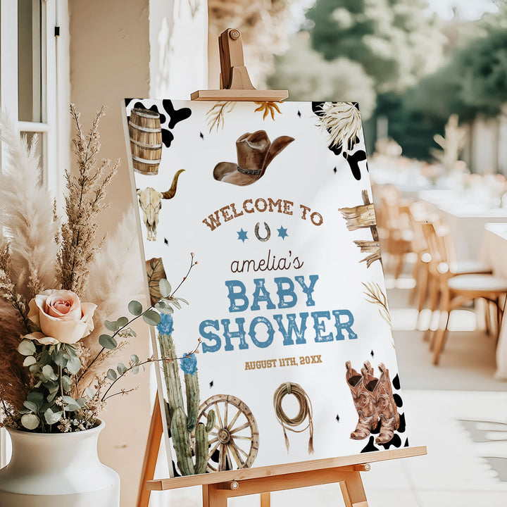 Western Cowboy Baby Shower Welcome Sign