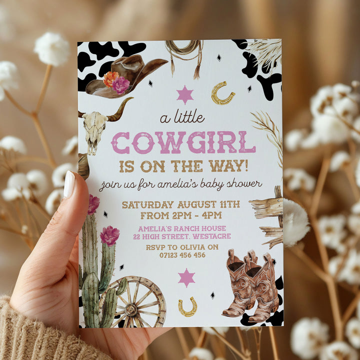 Rodeo Cowgirl Baby Shower Invitation