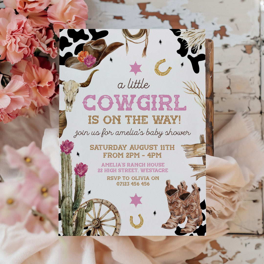 Rodeo Cowgirl Baby Shower Invitation