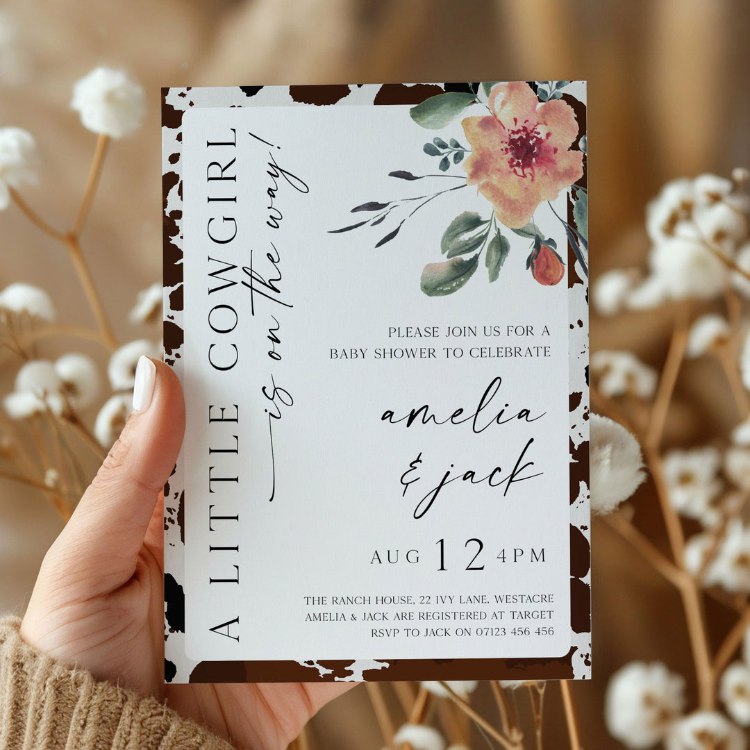 Cowgirl Photo Baby Shower Invitation