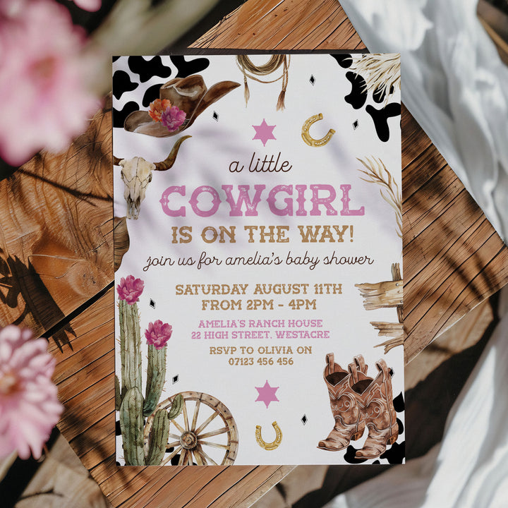 Rodeo Cowgirl Baby Shower Invitation