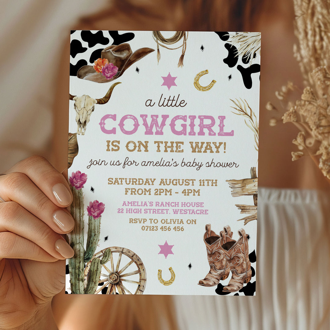 Rodeo Cowgirl Baby Shower Invitation