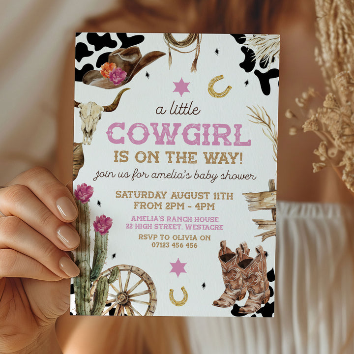 Rodeo Cowgirl Baby Shower Invitation