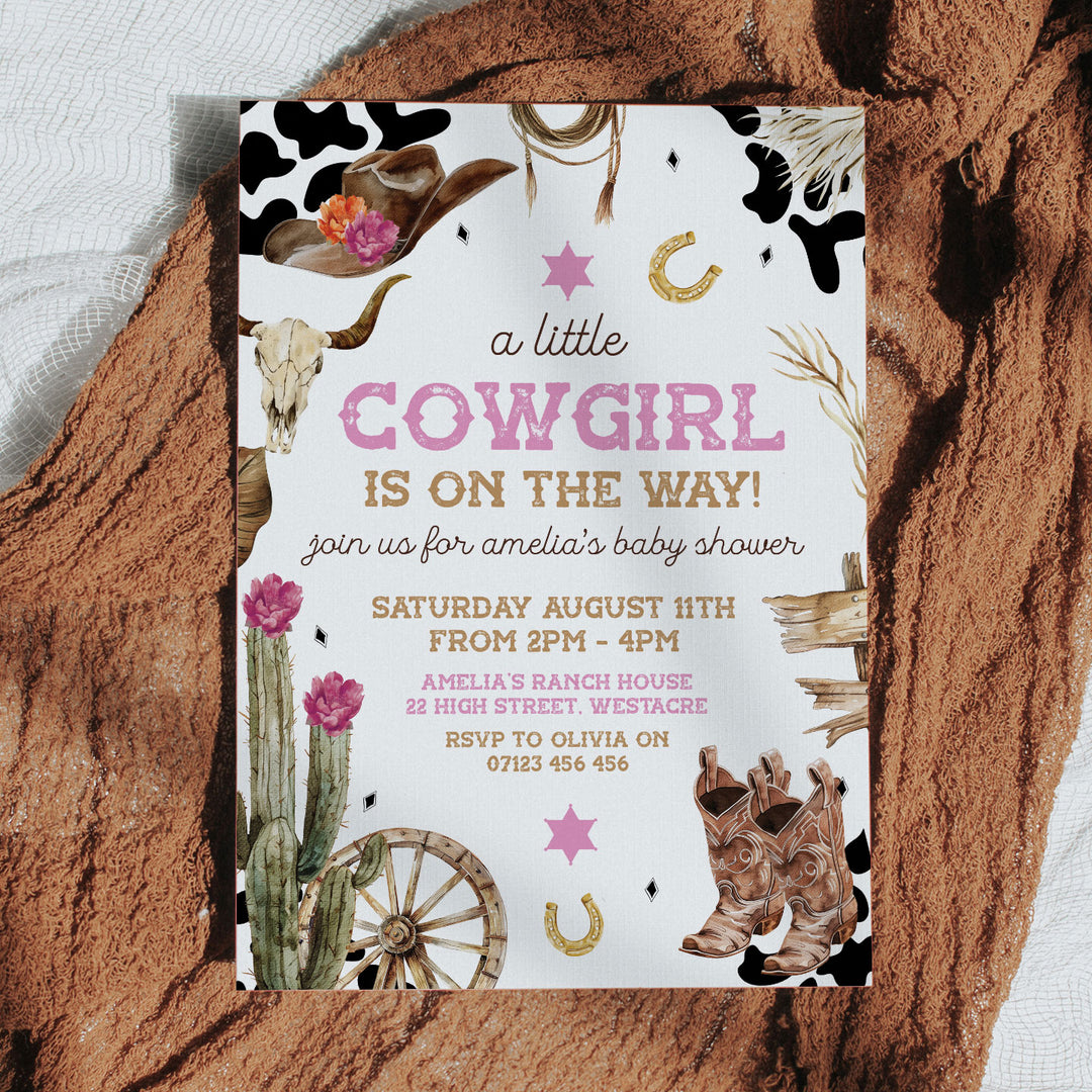 Rodeo Cowgirl Baby Shower Invitation