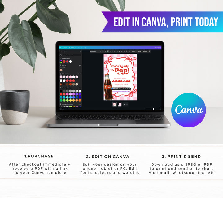 Pink Retro Soda Ready To Pop Invitation