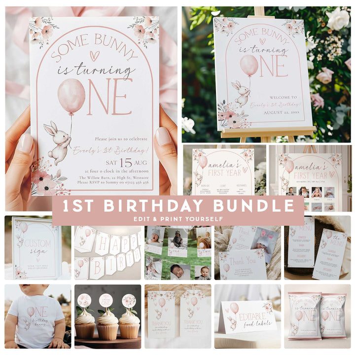 Some Bunny Is One Birthday Party Bundle